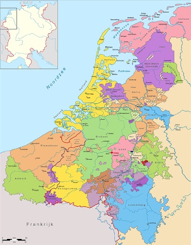kaartje middelnederlandse dialecten streektalen in de lage landen middeleeuwen
