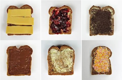 eten boterhammen met kaas en hagelslag