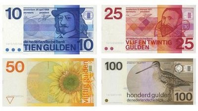 nederlandse 10 25 50 en 100 gulden